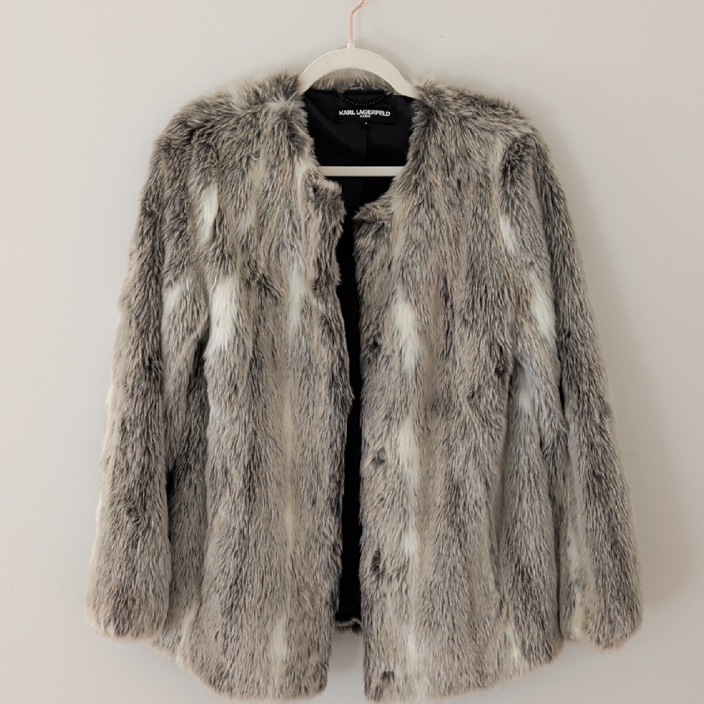 Karl Lagerfeld Paris Faux Fur -size small